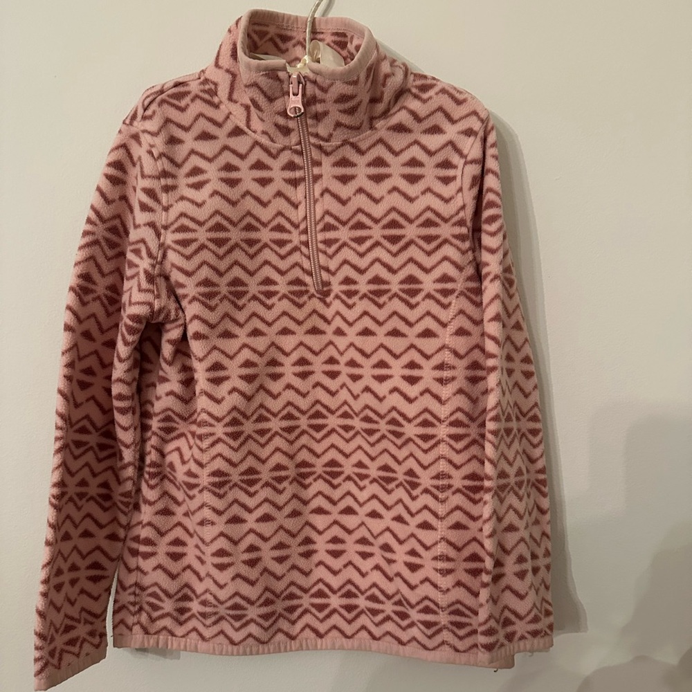 Old Navy Girls Pink Geometric Zip-Up Fleece pullover size 5